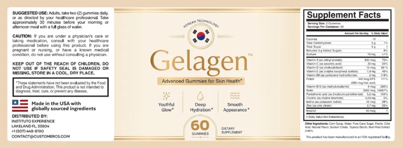 Gelagen supplement facts